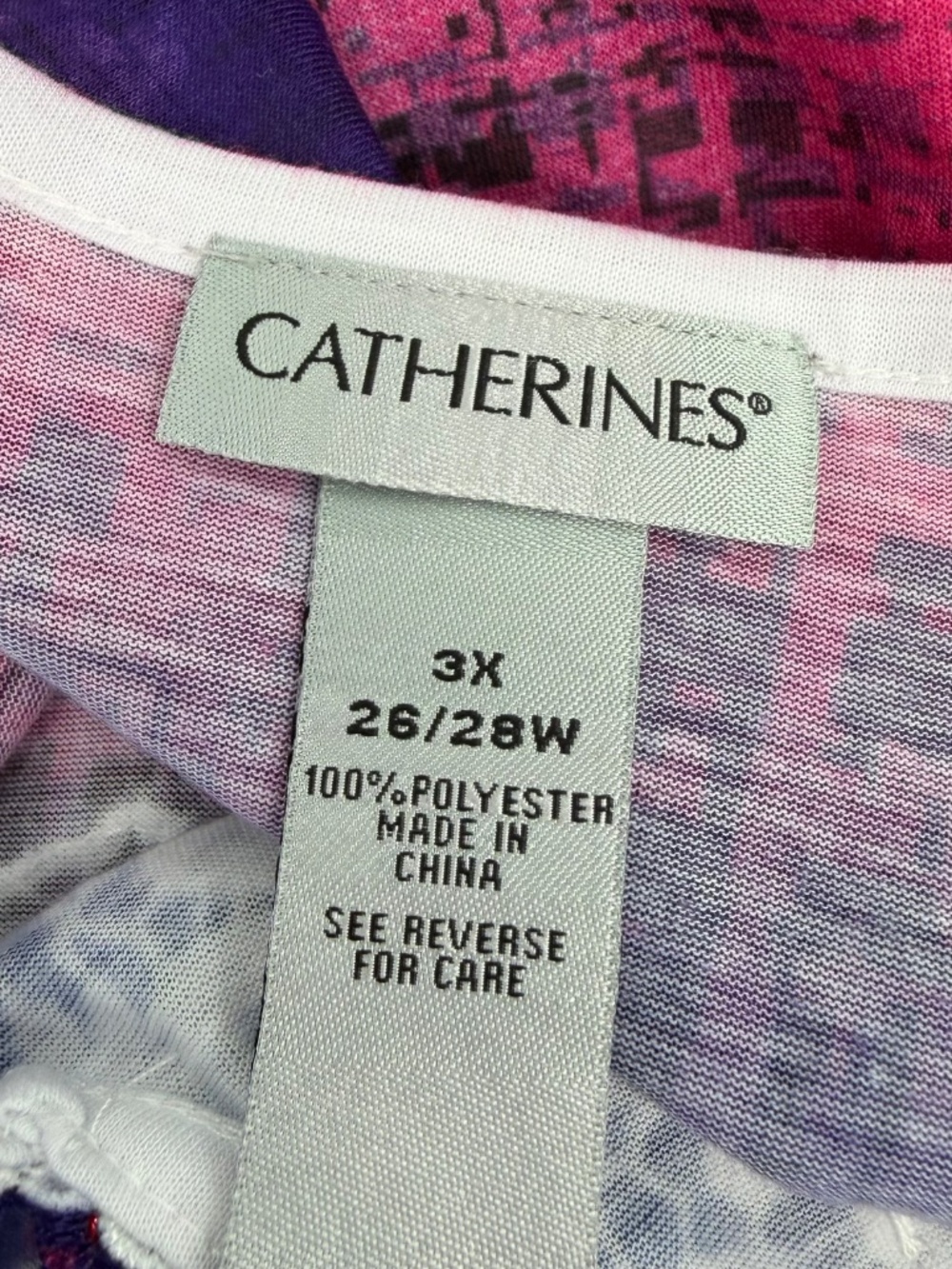 Catherines Top Women 3X Pink Purple Rhinestones V Neck 3/4 Sleeves Embroidered - Picture 6 of 10